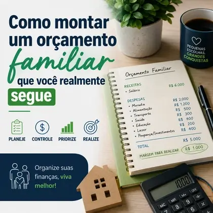 Como montar um orçamento familiar que você realmente segue