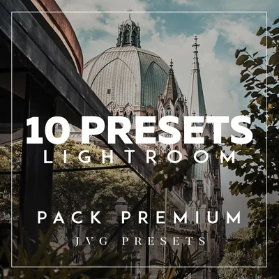 Capa de 10 Presets para Lightroom + Aula de Edição: Pack Premium JVG Presets