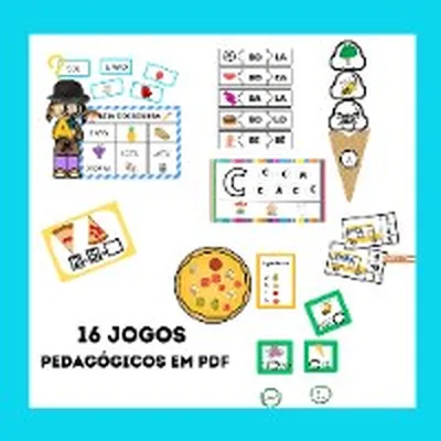 Capa de 16 Jogos Pedagógicos em PDF