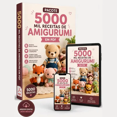 Capa de 5 Mil Gráficos de Amigurumi em PDF + Bônus