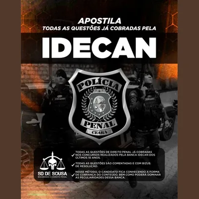 Capa de Apostila de Questões Comentadas de Direito Penal IDECAN