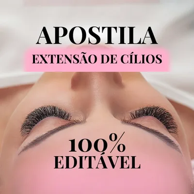 Capa de Apostila de Extensão de Cílios 100% Editável