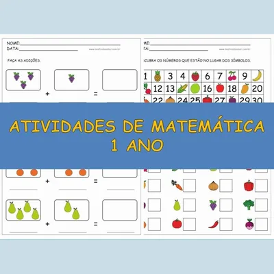 Capa de Atividades de Matemática, 1º Ano