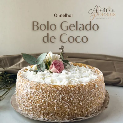 Capa de Bolo de Coco Afeto e Poesias