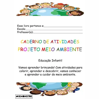 Capa de Caderno de Atividades: Projeto Meio Ambiente (Educação Infantil)
