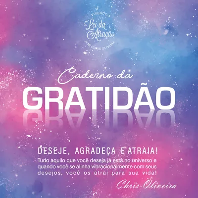 Capa de Caderno da Gratidão: Deseje, Agradeça e Atraia