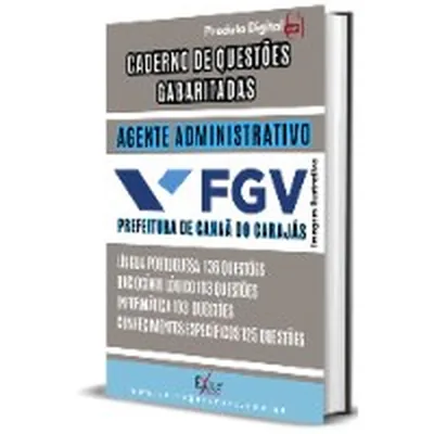 Capa de Caderno de Questões Gabaritadas: Agente Administrativo, Canaã dos Carajás (estilo FGV)