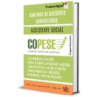 Capa de Caderno de Questões Gabaritadas: Assistente Social, COPESE/UFT