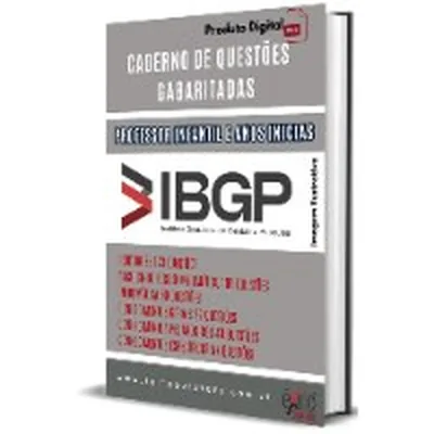 Capa de Caderno de Questões Gabaritadas: Professor Infantil e Anos Iniciais (IBGP)