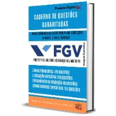 Capa de Caderno de Questões Gabaritadas: Professor Multidisciplinar, Infantil e Anos Iniciais, FGV