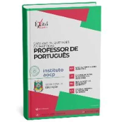 Capa de Caderno de Questões Gabaritadas: Professor de Português, Instituto AOCP