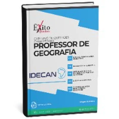 Capa de Caderno de Questões Gabaritadas: Professor de Geografia, IDECAN