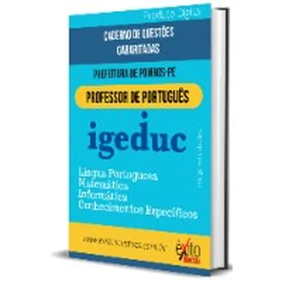 Capa de Caderno de Questões Gabaritadas: Professor de Português (Pombos PE 2023)