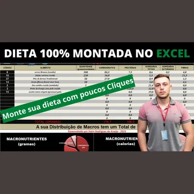 Capa de Calculadora de Macronutrientes + Planilha de Tabelas Nutricionais Caseiras
