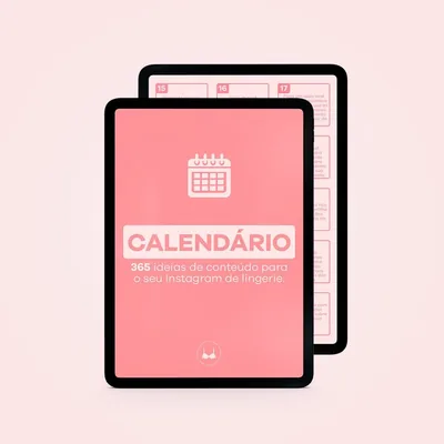 Capa de Calendário com 365 Ideias de Conteúdo para Instagram de Lingerie