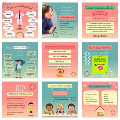 Capa de Canva Psicopedagogia: Pacote de Templates