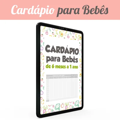 Capa de Cardápio para Bebês de 6 Meses a 1 Ano
