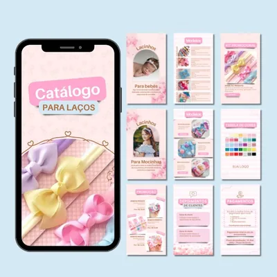 Capa de Catálogo para Laços: Modelo Editável no Canva