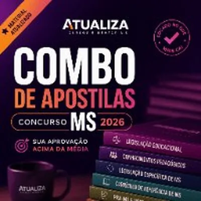 Capa de Combo de Apostilas Concurso MS 2026: Atualiza