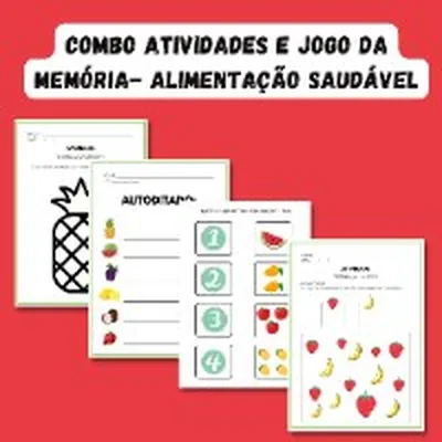 Capa de Combo de Atividades e Jogo da Memória: Alimentação Saudável