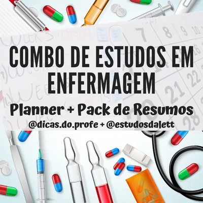 Capa de Combo de Estudos para Enfermagem: Planner + Pack de Resumos