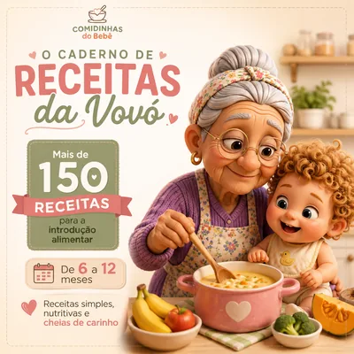 Capa de Comidinhas do Bebê: Caderno de Receitas da Vovó