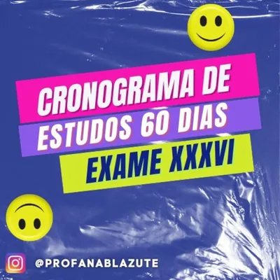 Capa de Cronograma OAB XXXVI: 60 Dias