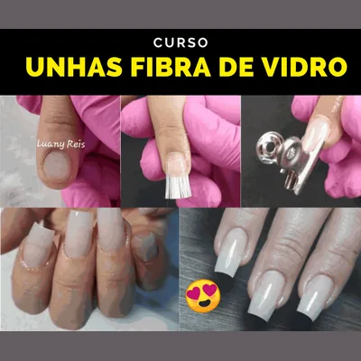Capa de Curso Alongamento de Unhas (Fibra, Gel e Bônus), Escola Manicure