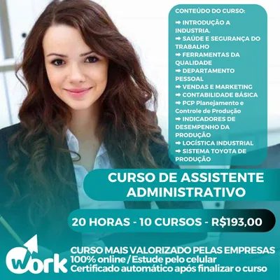 Capa de Curso de Assistente Administrativo Industrial