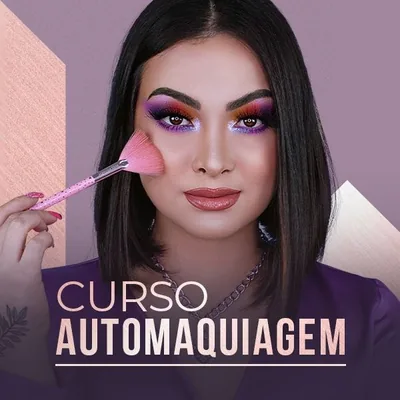 Capa de Curso de Automaquiagem: Esfumado Colorido sem Marcação