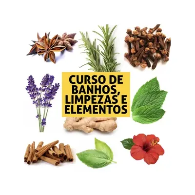 Capa de Curso de Banhos, Ervas, Limpezas e Elementos