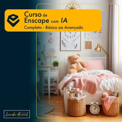 Capa de Curso de Enscape, Photoshop e Camtasia com IA