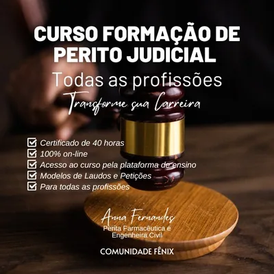 Capa de Curso Formação de Perito Judicial para Todas as Profissões