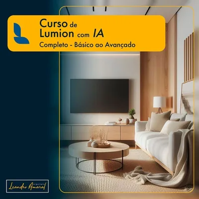 Capa de Curso de Lumion, Photoshop e Camtasia com IA