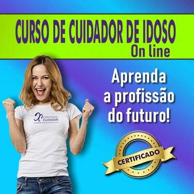 Capa de Curso Online de Cuidador de Idoso com Certificado de 160 Horas