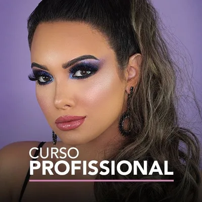 Capa de Curso Profissional: Esfumado Alongado com Glitter