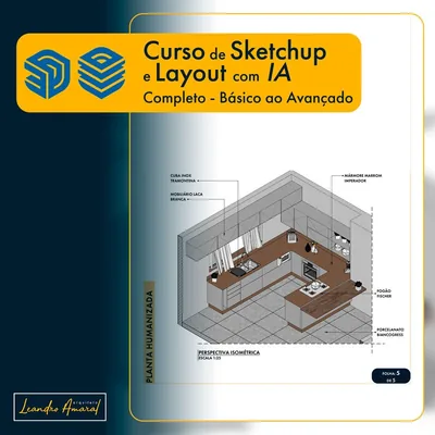 Capa de Curso de SketchUp e Layout com IA