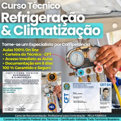 Capa de Curso Técnico de Refrigeração e Climatização por Competência