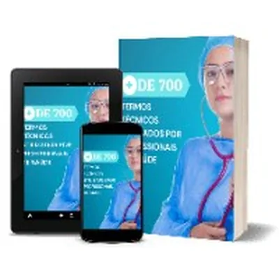 Capa de Ebook com Mais de 700 Termos Técnicos de Enfermagem e Suas Siglas