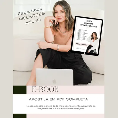 Capa de E-book Completo: Extensão de Cílios