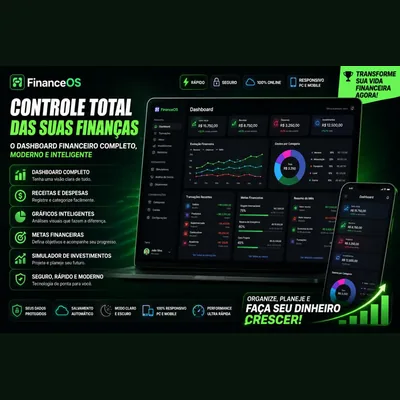 Capa de FinanceOS: Controle Financeiro Inteligente e Moderno