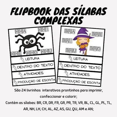 Capa de Flipbook de Sílabas Complexas