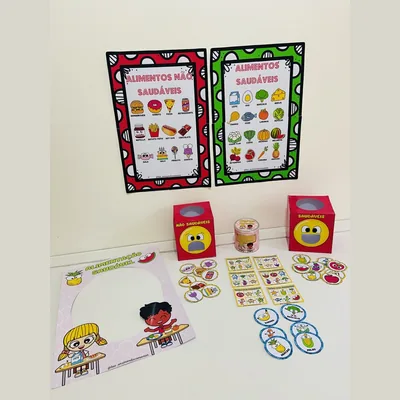 Capa de Alimentação Saudável: Kit Lúdico com Pôsteres, Caixas e Bingo