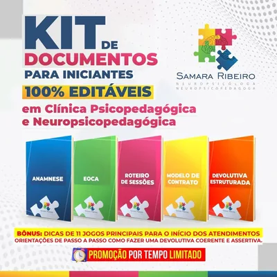 Capa de Kit de Documentos para Psicopedagogos e Neuropsicopedagogos Iniciantes