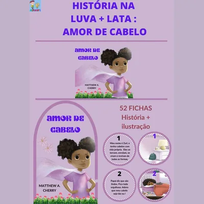 Capa de Kit História na Lata + Luva: Amor de Cabelo