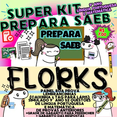 Capa de Kit Prepara SAEB 9º Ano (Florks)