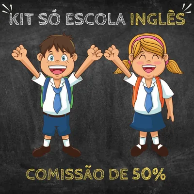 Capa de Kit Só Escola Inglês: Atividades de Inglês Básico para Crianças