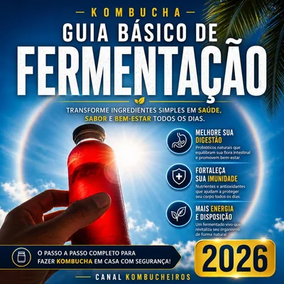 Capa de Kombucha para Kombucheiros: Guia Básico de Fermentação 2026