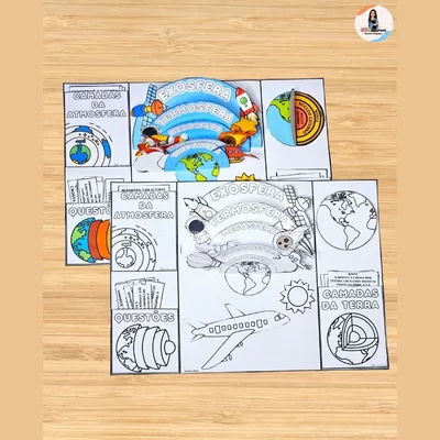 Capa de Lapbook de Ciências: Camadas da Terra e da Atmosfera