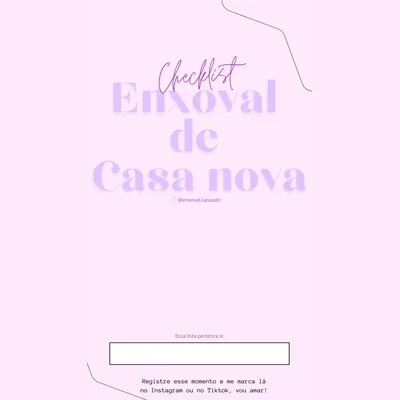 Capa de Lista de Enxoval de Casa Nova Completa